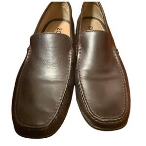 ecco Men's Leather Driving Loafer, Slip on, Coffee EU41 / US8, Like NEW